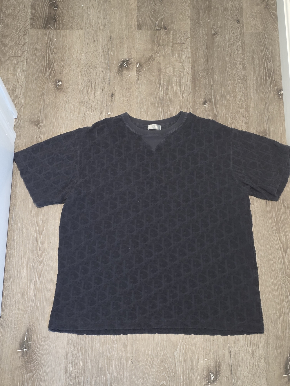 Dior Oblique Navy Towel T Shirt Mens Large